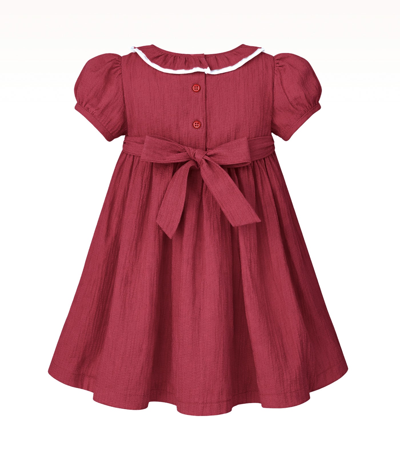 Periwinkle Nahja Baby Girls Smocked Dress Red
