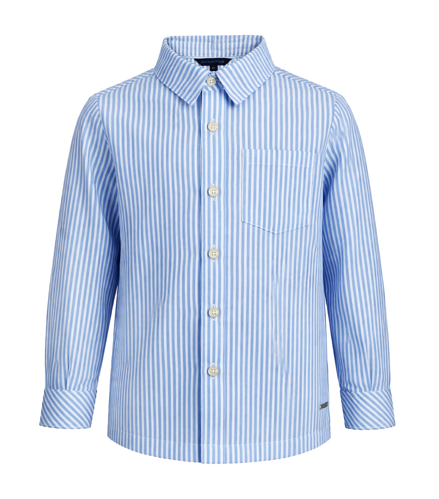 Periwinkle Mael Boys Striped Button-Down Long Sleeves Light Blue