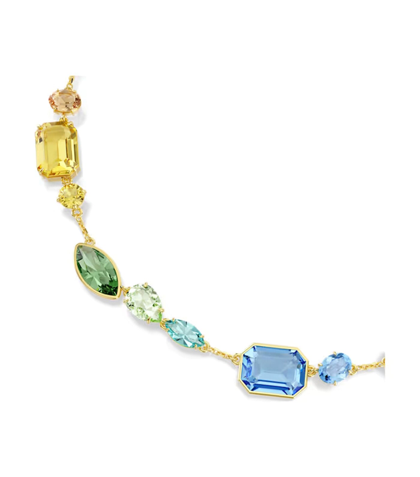 Gema Necklace Mixed Cuts, Multicolored, Gold-Tone Plated