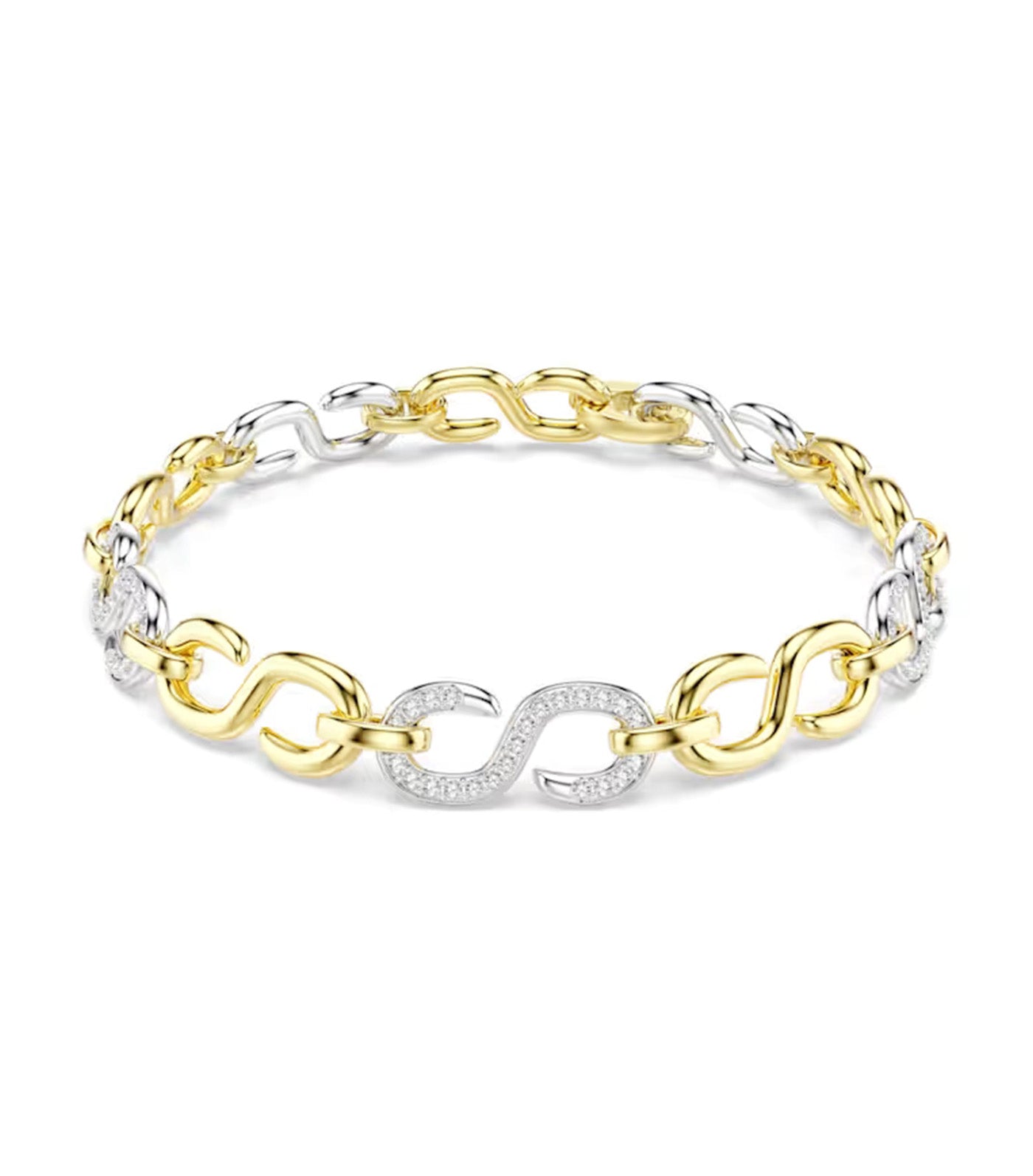Dextera Bracelet Round Cut, White, Mixed Metal Finish