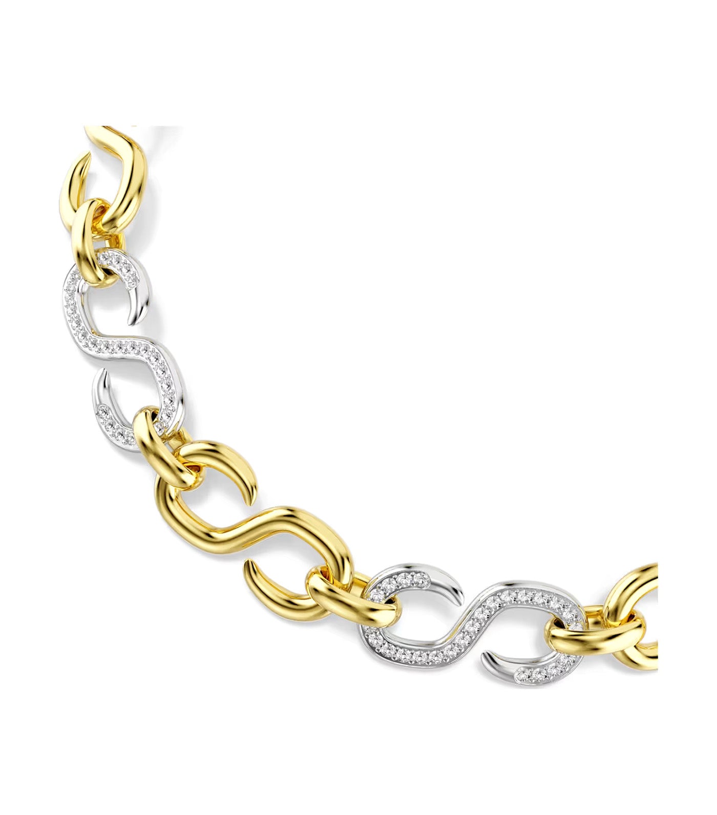 Dextera Necklace Round Cut, Chain, White, Mixed Metal Finish