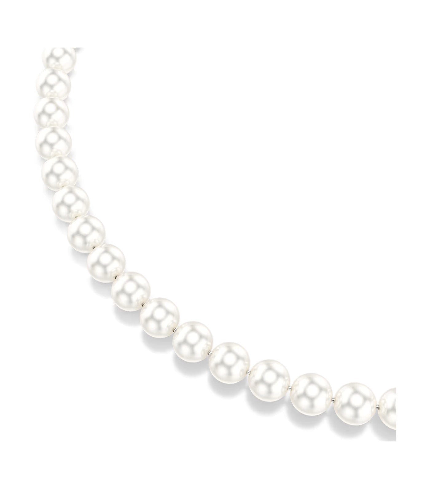 Matrix Necklace Crystal Pearl, White, Rhodium Plated
