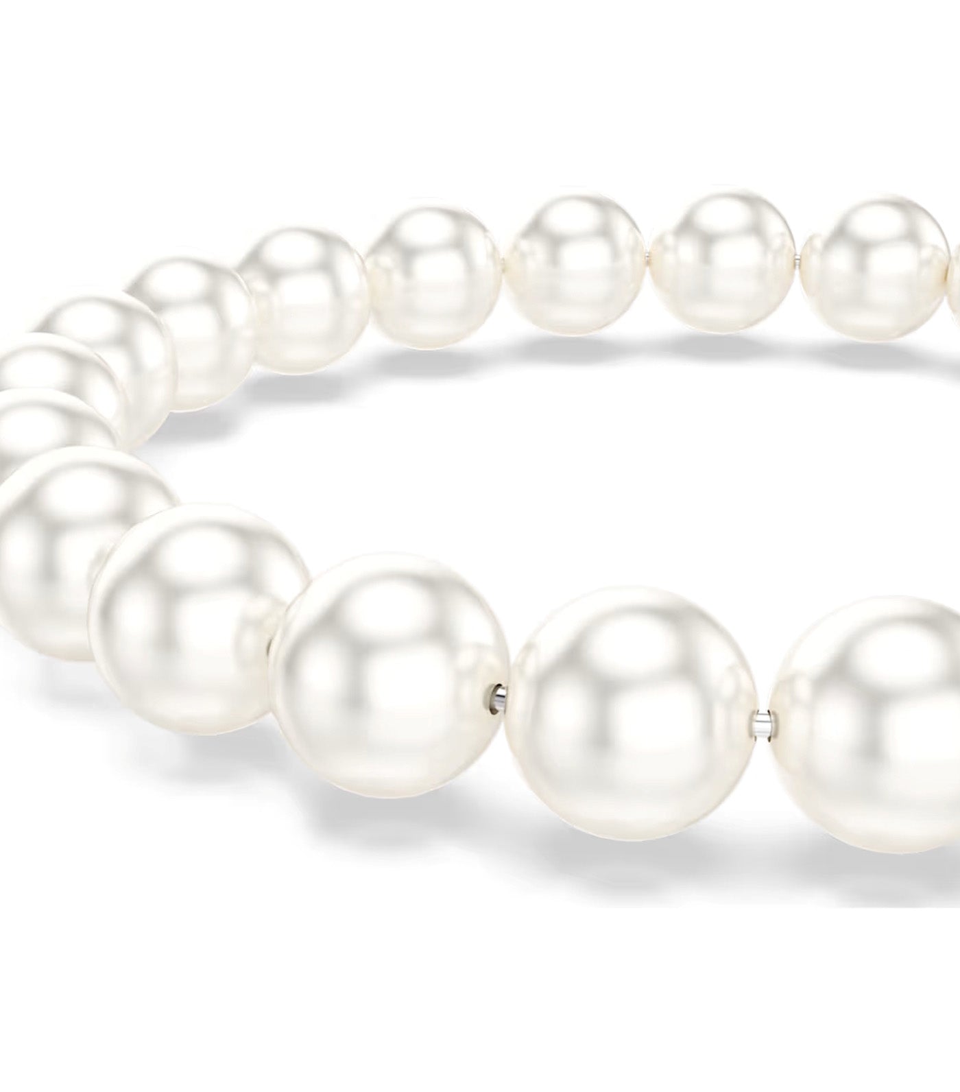 Matrix Bracelet Crystal Pearl, Rhodium Plated, White