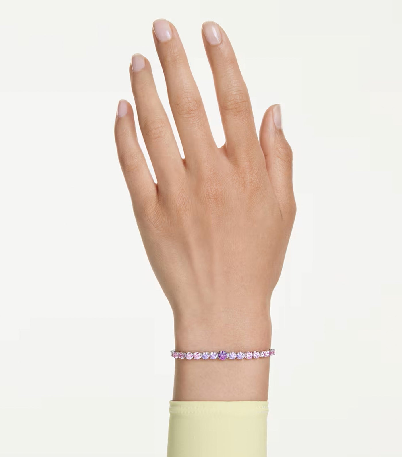 Matrix Bracelet Gradient Of Round Cuts, Multicolored, Rhodium Plated