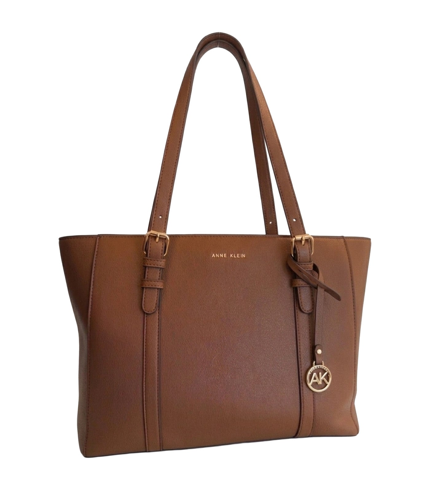 Anne Klein Textured Structured Handheld Bag Dark Brown