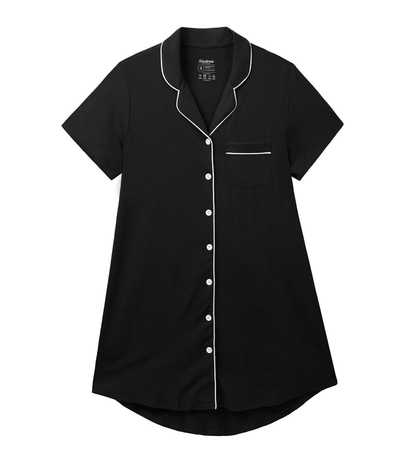 Kalma Demi Adult Organic Bamboo Button Down Dress Charcoal