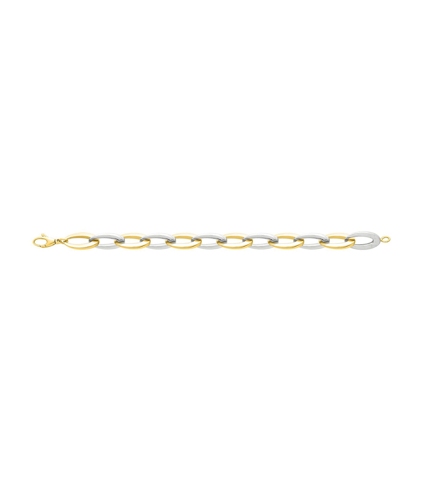 18K Bracelet White Yellow Gold 18cm