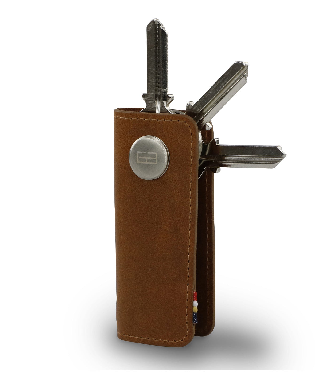 Garzini Lusso Key Holder Brushed Cognac