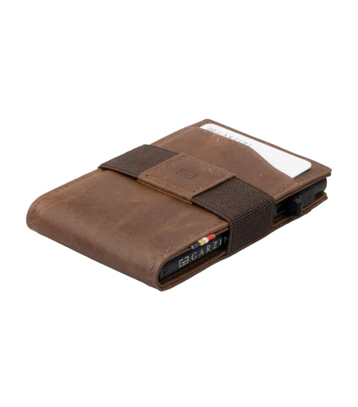 Garzini Metal Card Holder Slim - ID Window Brushed Brown