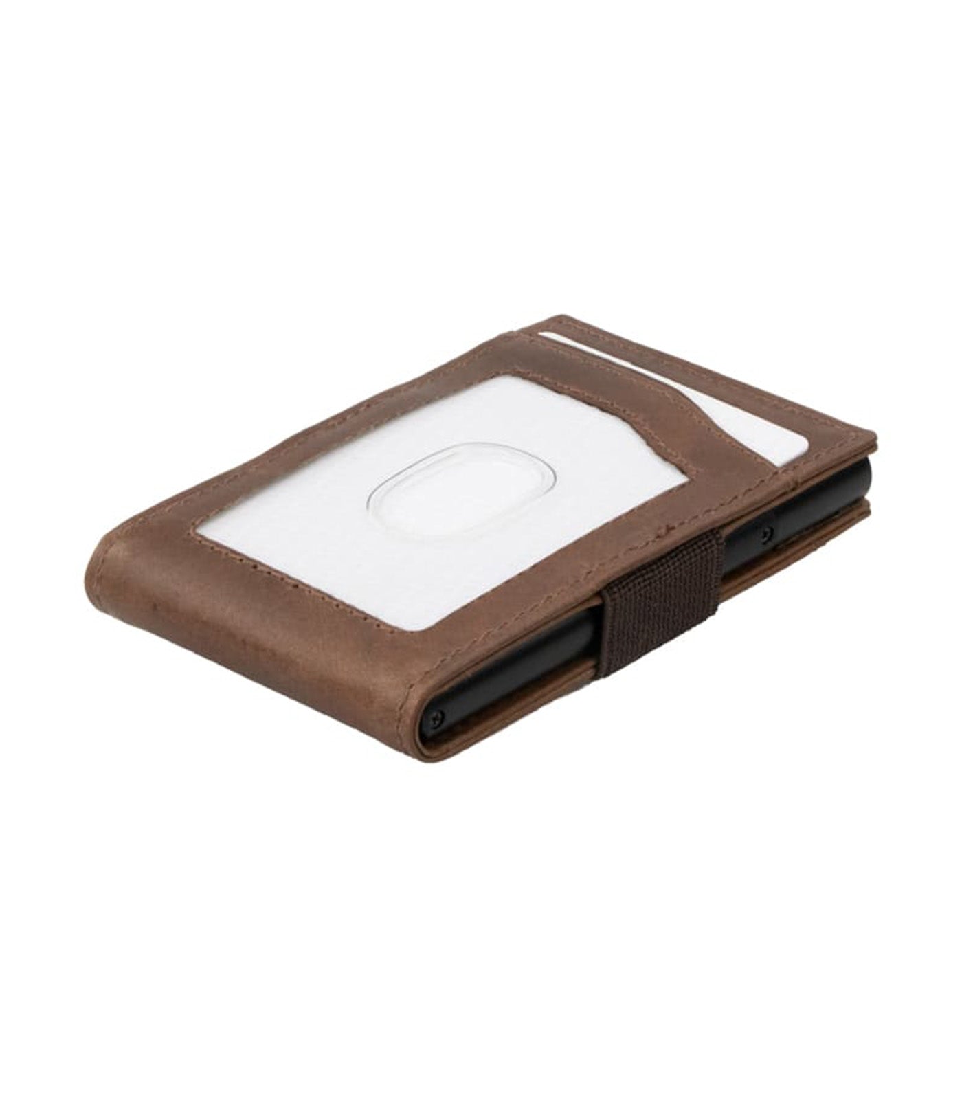 Garzini Metal Card Holder Slim - ID Window Brushed Brown