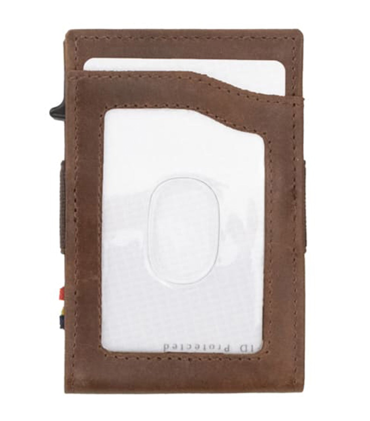 Garzini Metal Card Holder Slim - ID Window Brushed Brown