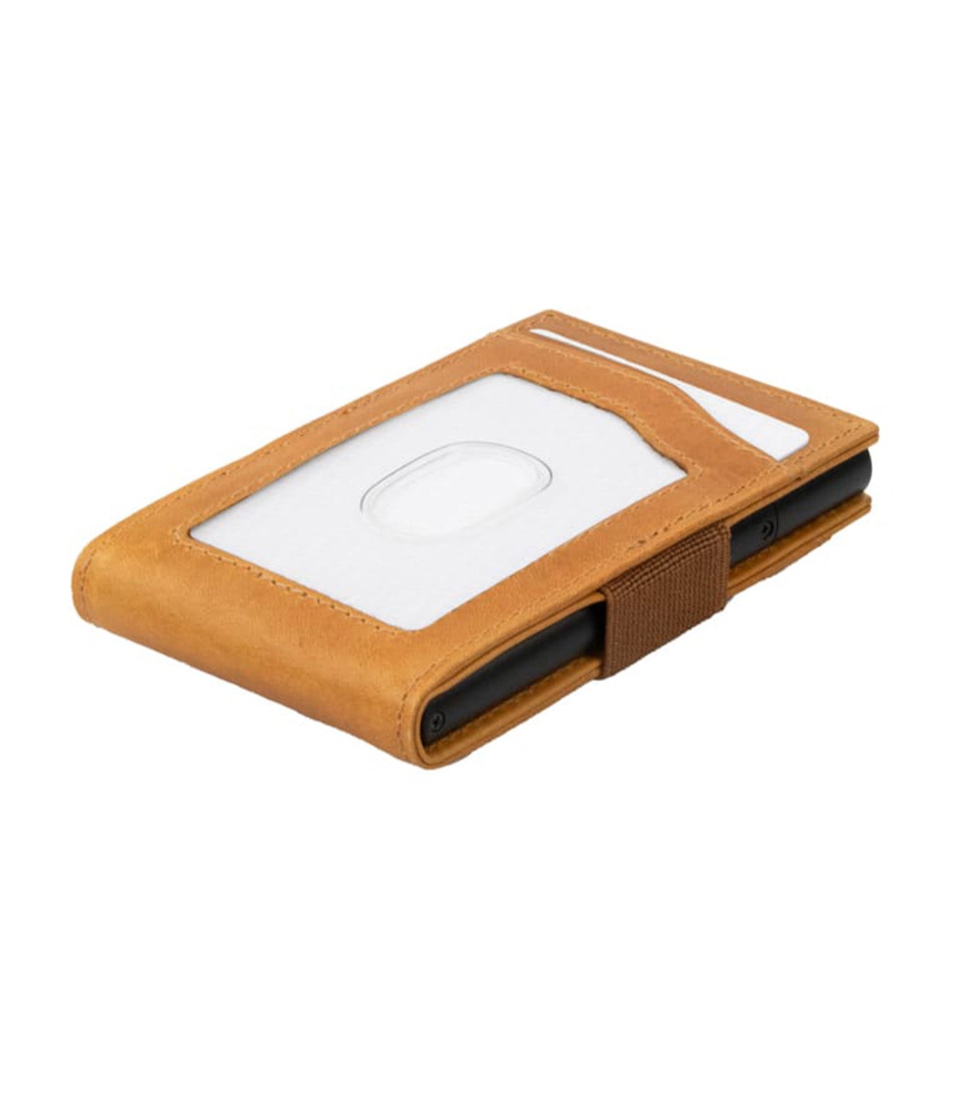 Garzini Metal Card Holder Slim - ID Window Brushed Cognac