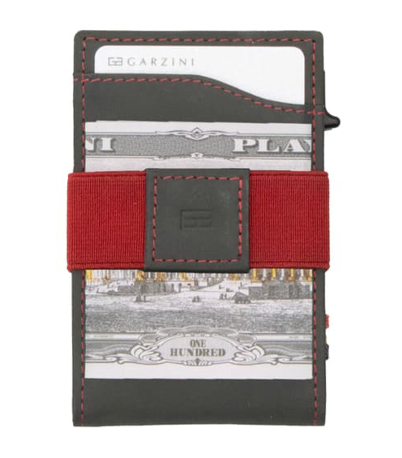 Garzini Metal Card Holder Slim - ID Window Carbon Red