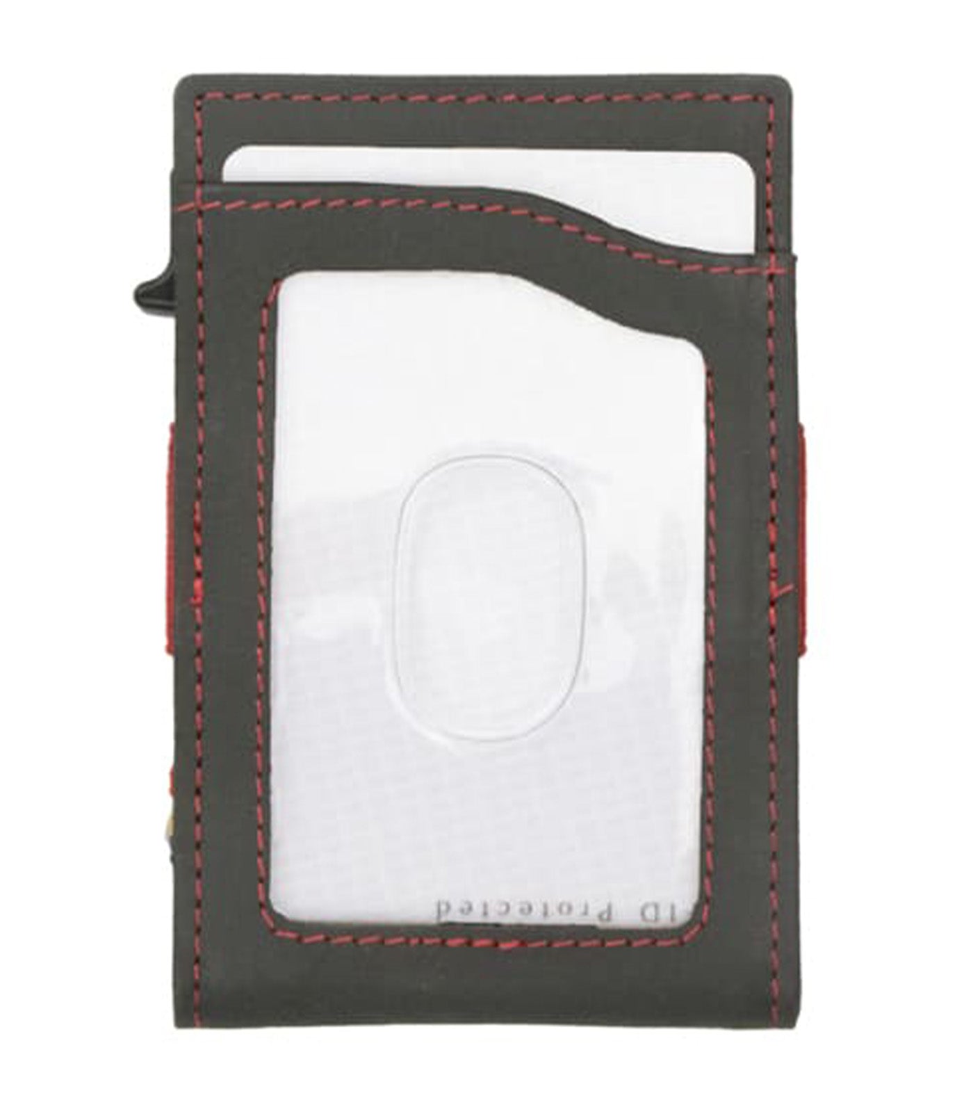 Garzini Metal Card Holder Slim - ID Window Carbon Red