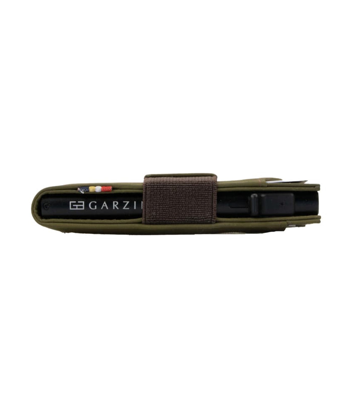 Garzini Metal Card Holder Slim - ID Window Olive Green Brown/Multi