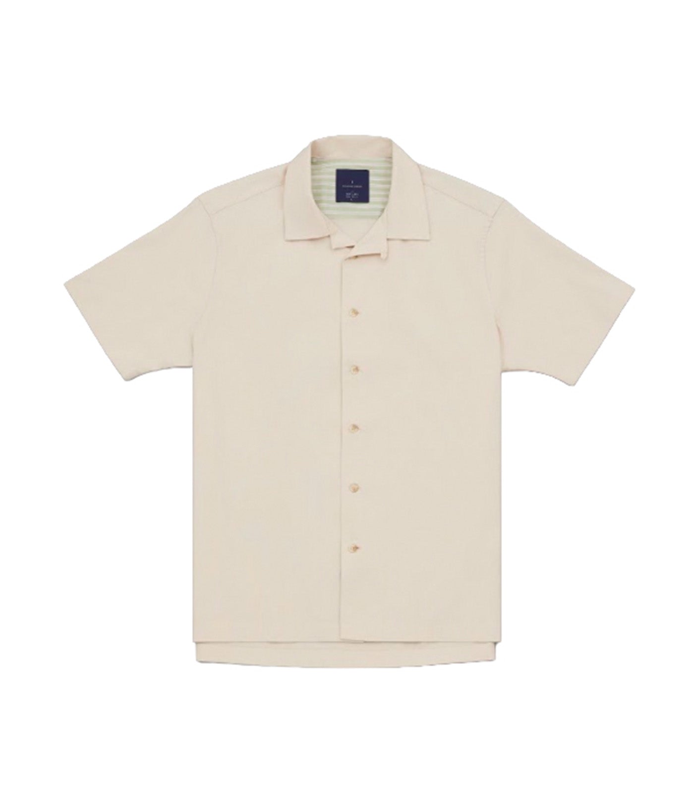 Kitakado Warm Sand Linen Cuban Short Sleeves Beige