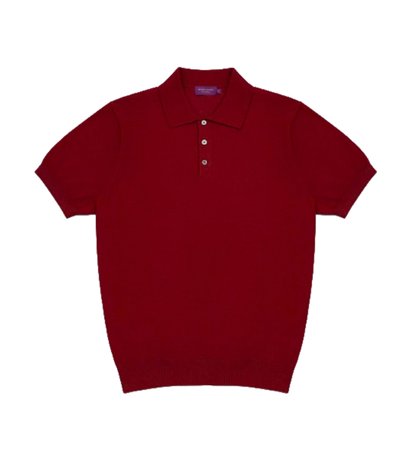 Cotton Silk Knit Polo Burgundy