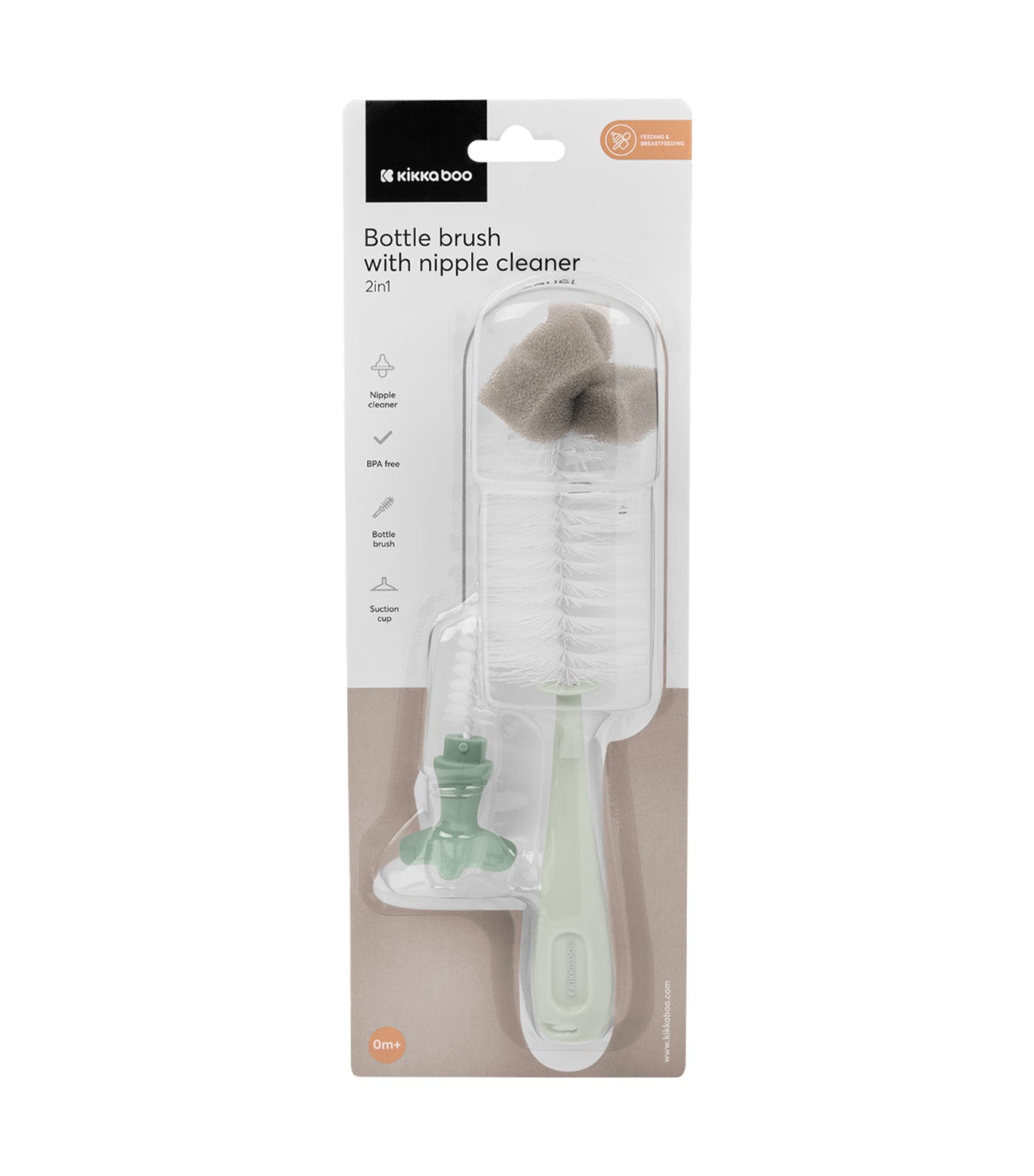 Bottle Brush with Nipple Cleaner 2-in-1