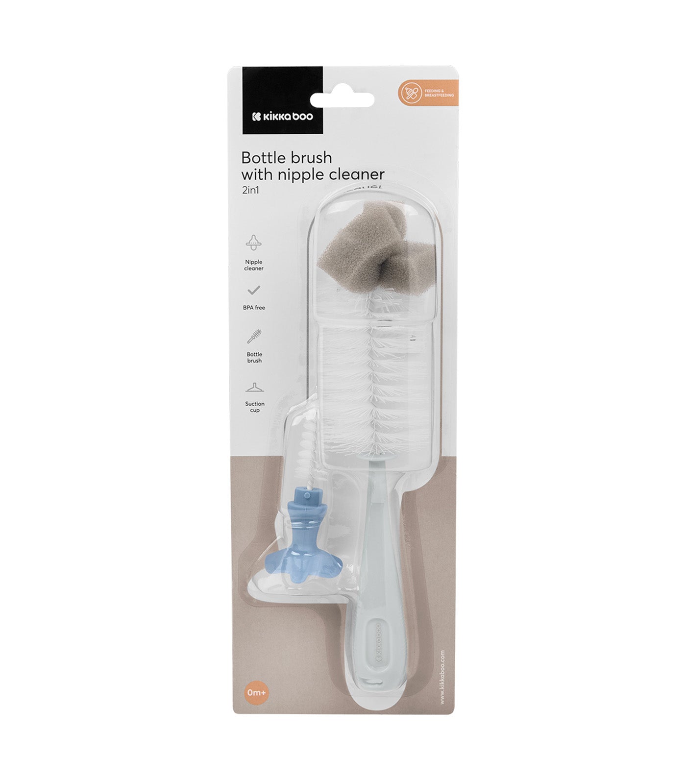 Bottle Brush with Nipple Cleaner 2-in-1