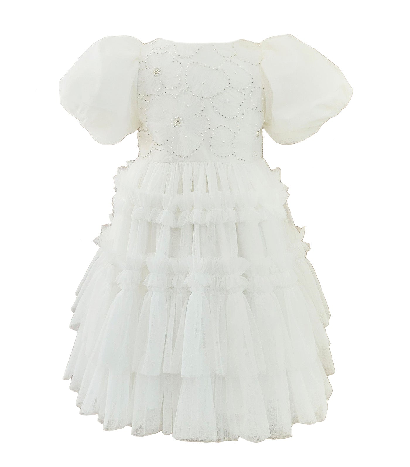 Laila & Lyra Bellerose Beaded Tutu Dress White