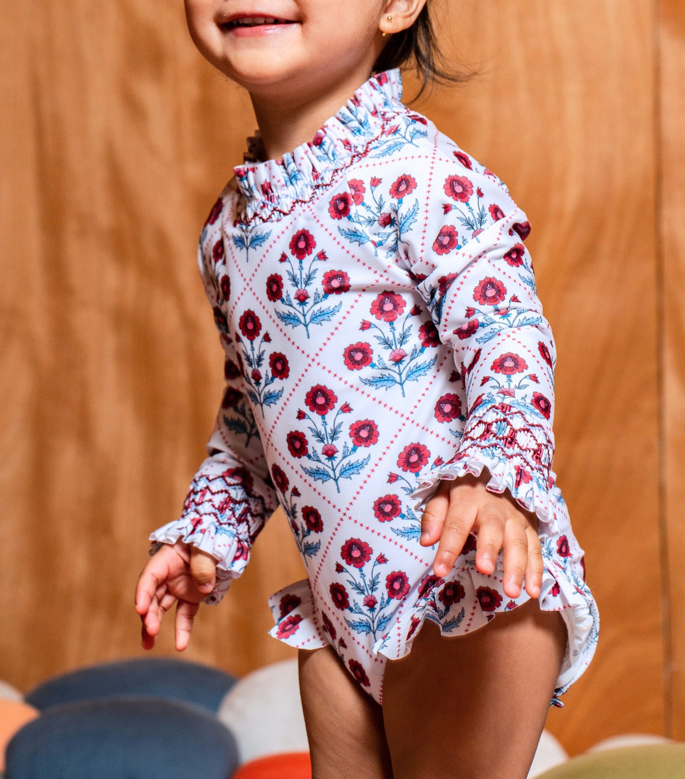 Clara Long-Sleeved Swimsuit Poppy Trellis
