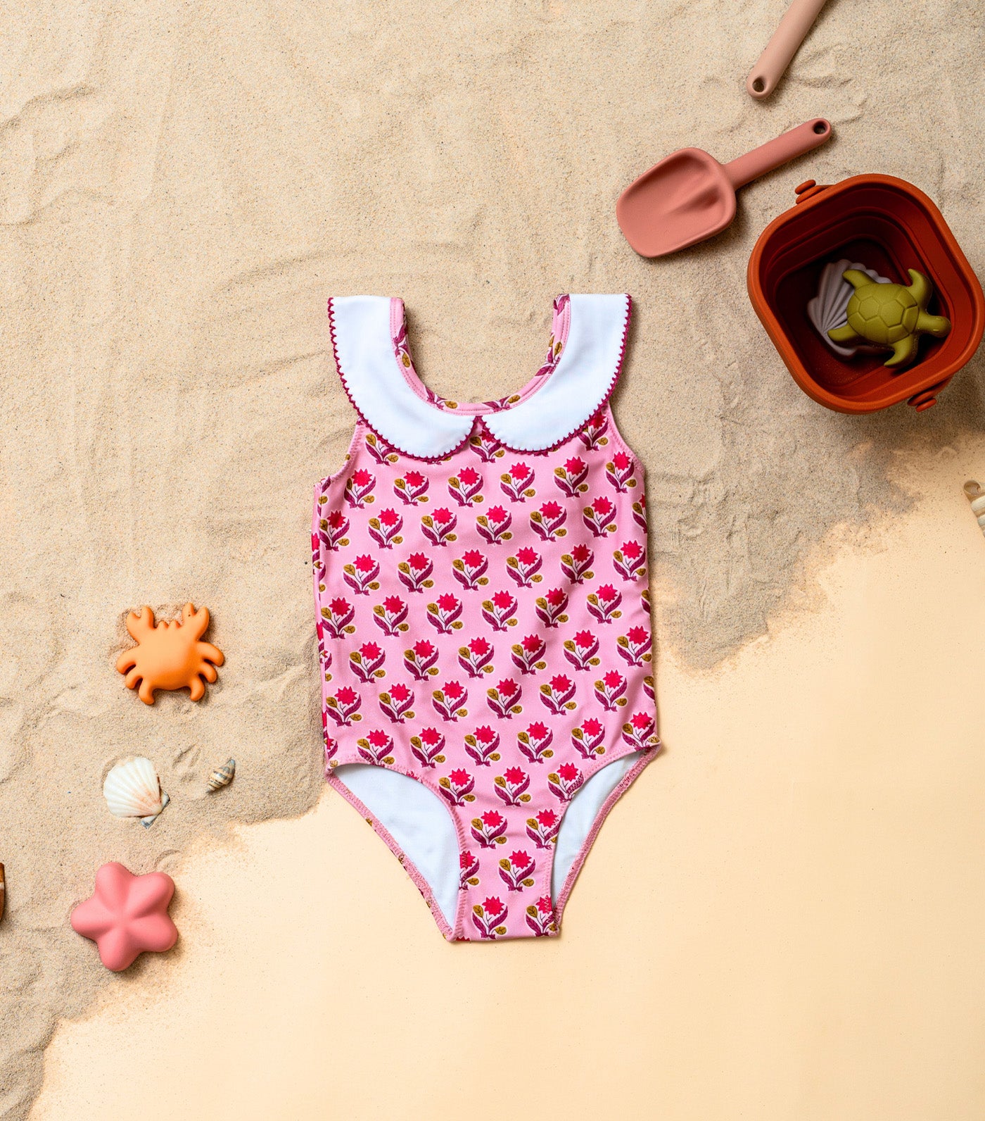 Lucy Collared Swimsuit Jaipur Pink