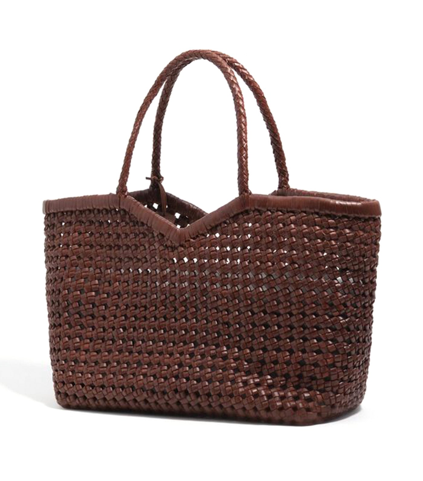 Large Plaited Leather Shopper Bag
