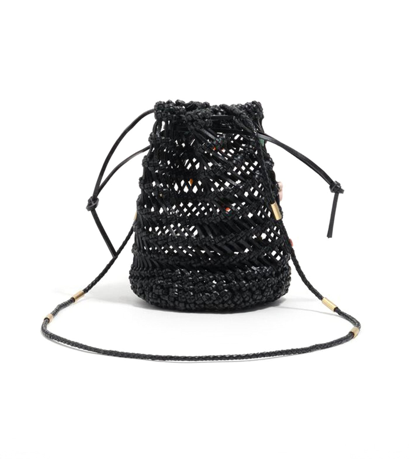 Plaited Leather Mini Bucket Bag