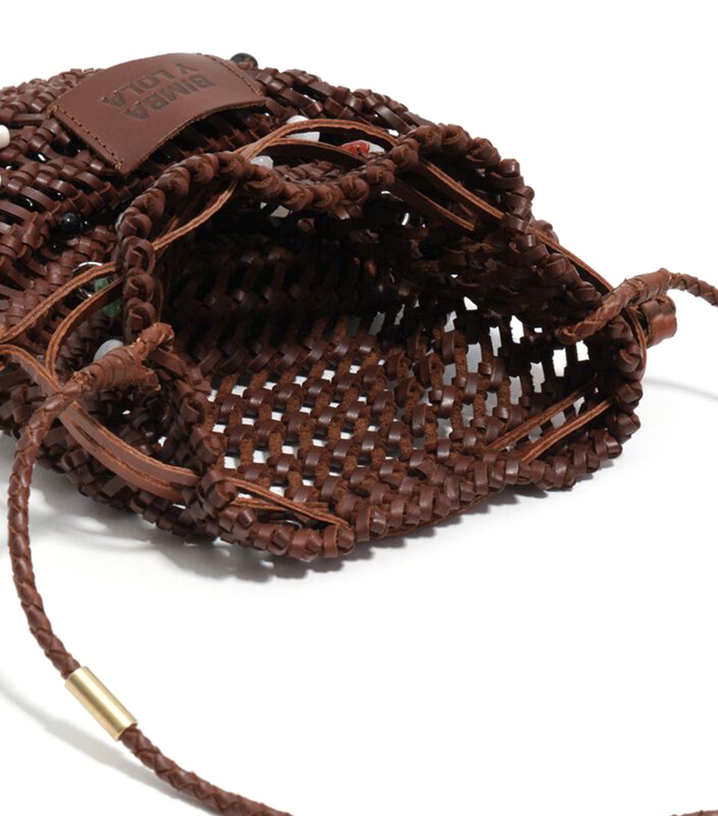 Plaited Leather Mini Bucket Bag