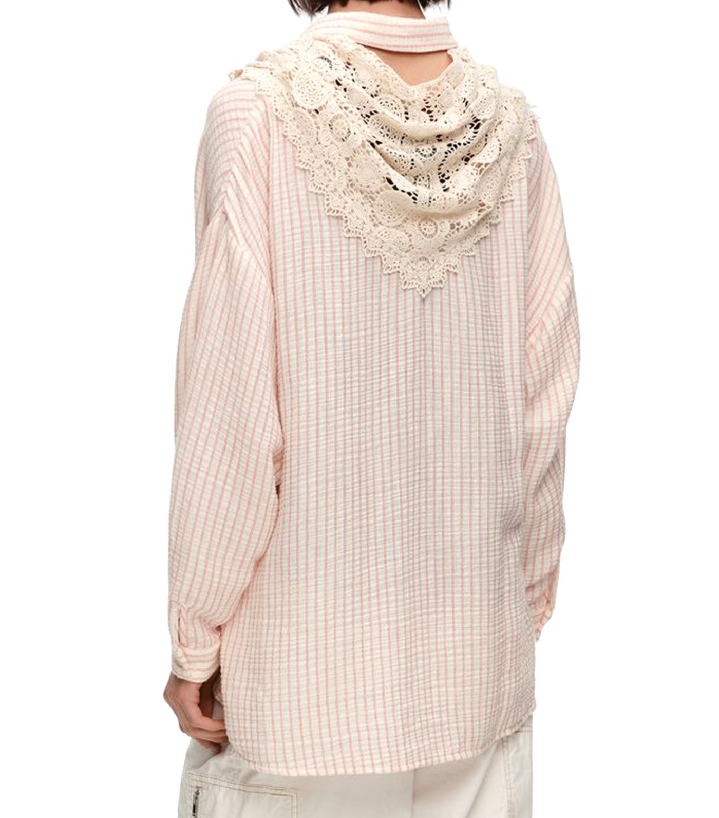 Crochet Scarf Shirt Red Striped