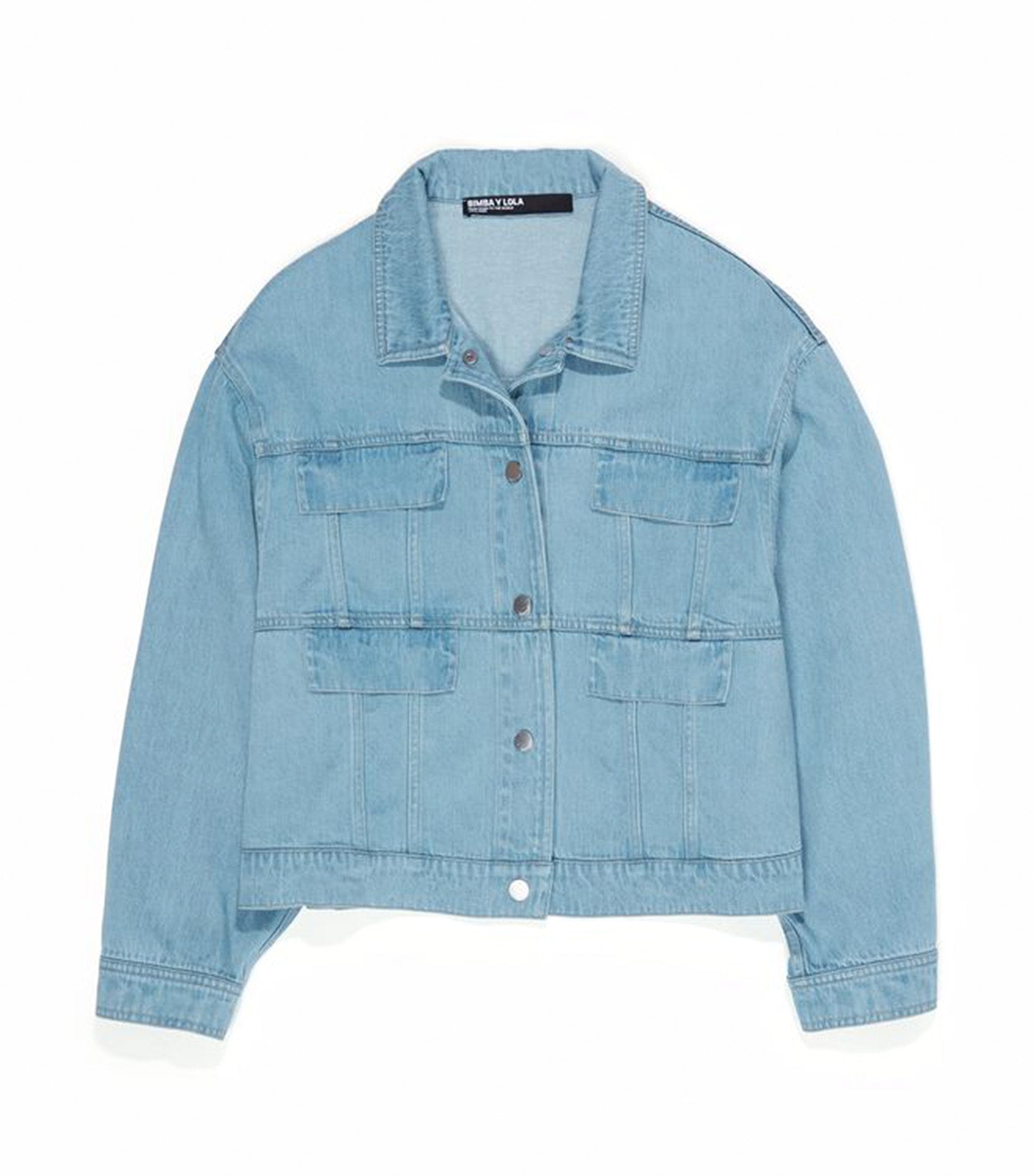 Bimba Y Lola Fluid Boxy Denim Jacket Light Blue