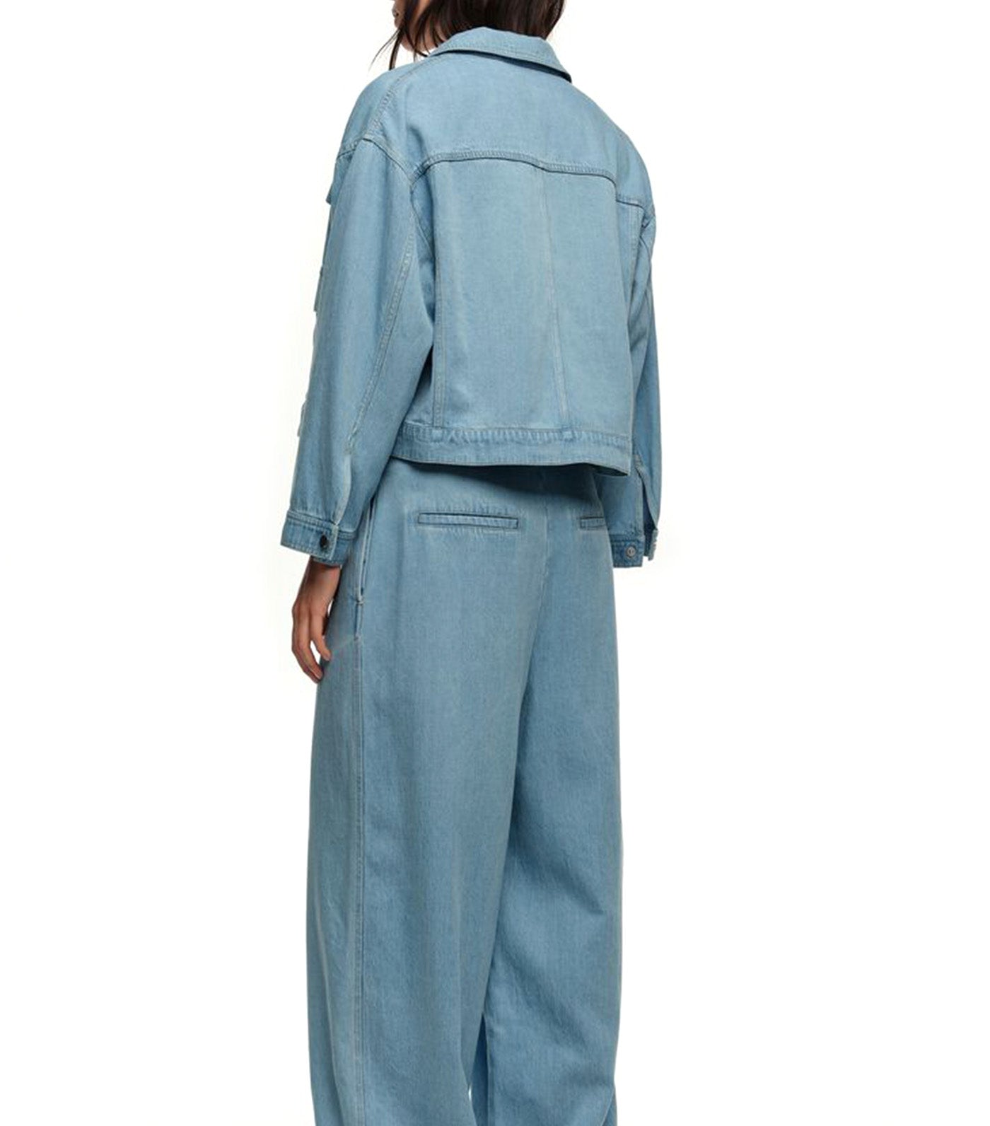 Bimba Y Lola Fluid Boxy Denim Jacket Light Blue
