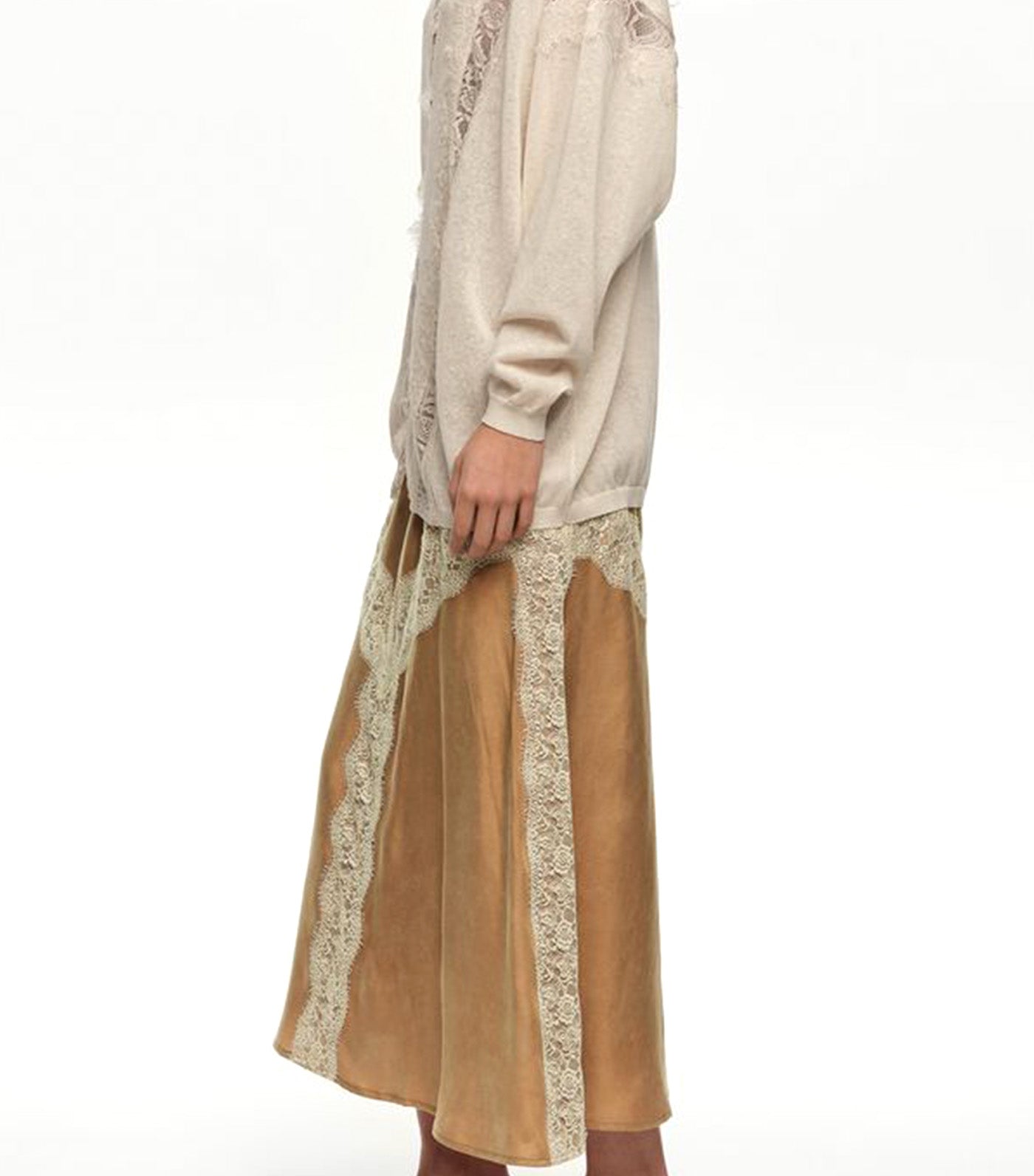 Bimba Y Lola Lace A-Line Skirt Toffee