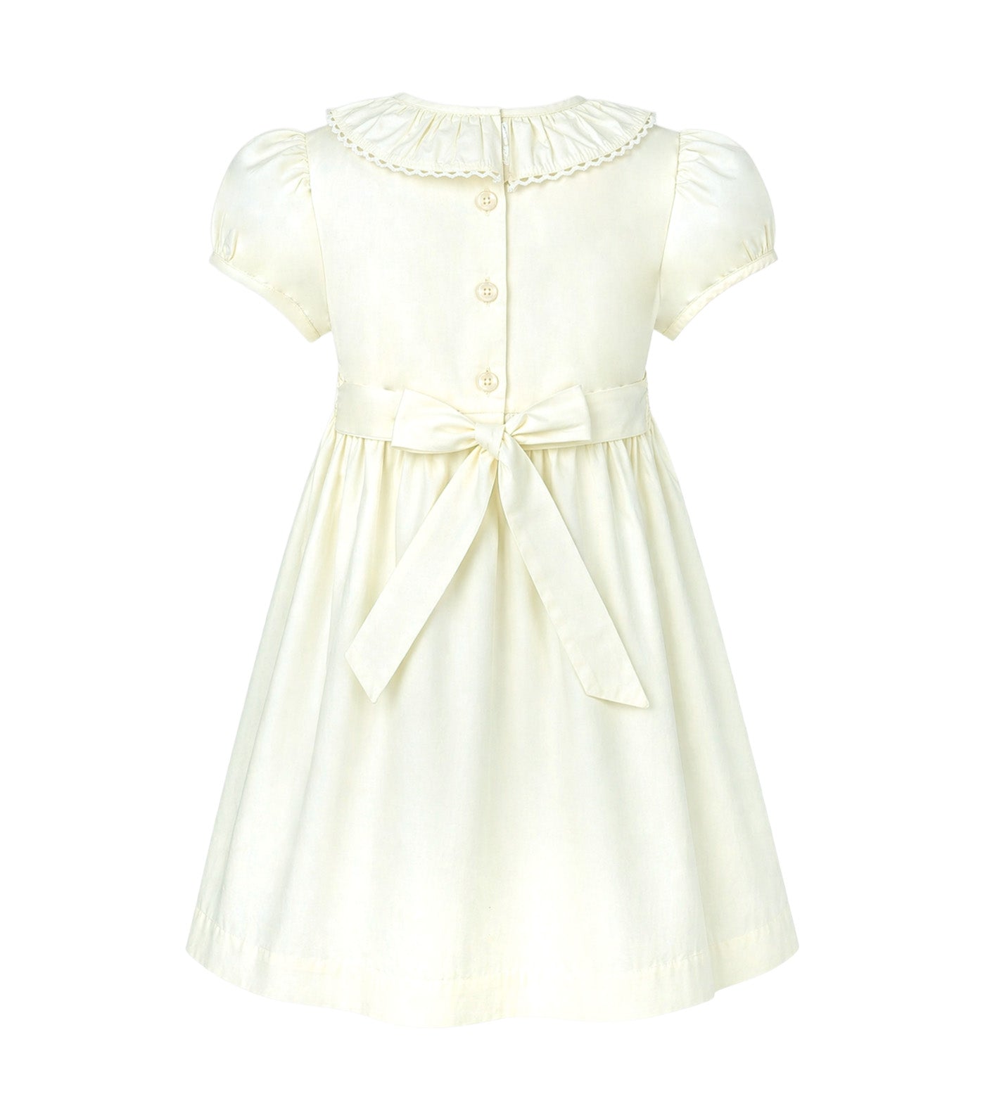 Periwinkle Sylvie Girls Smocked Dress with Headband Yellow