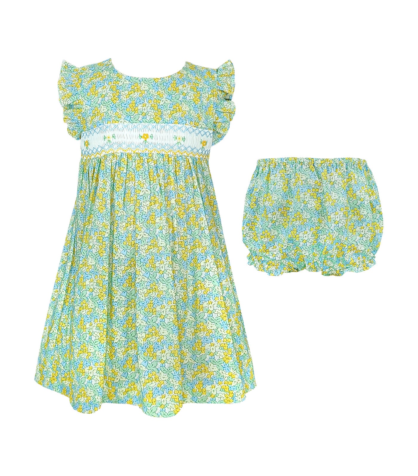 Periwinkle Dream Baby Girls Smocked Dress Yellow