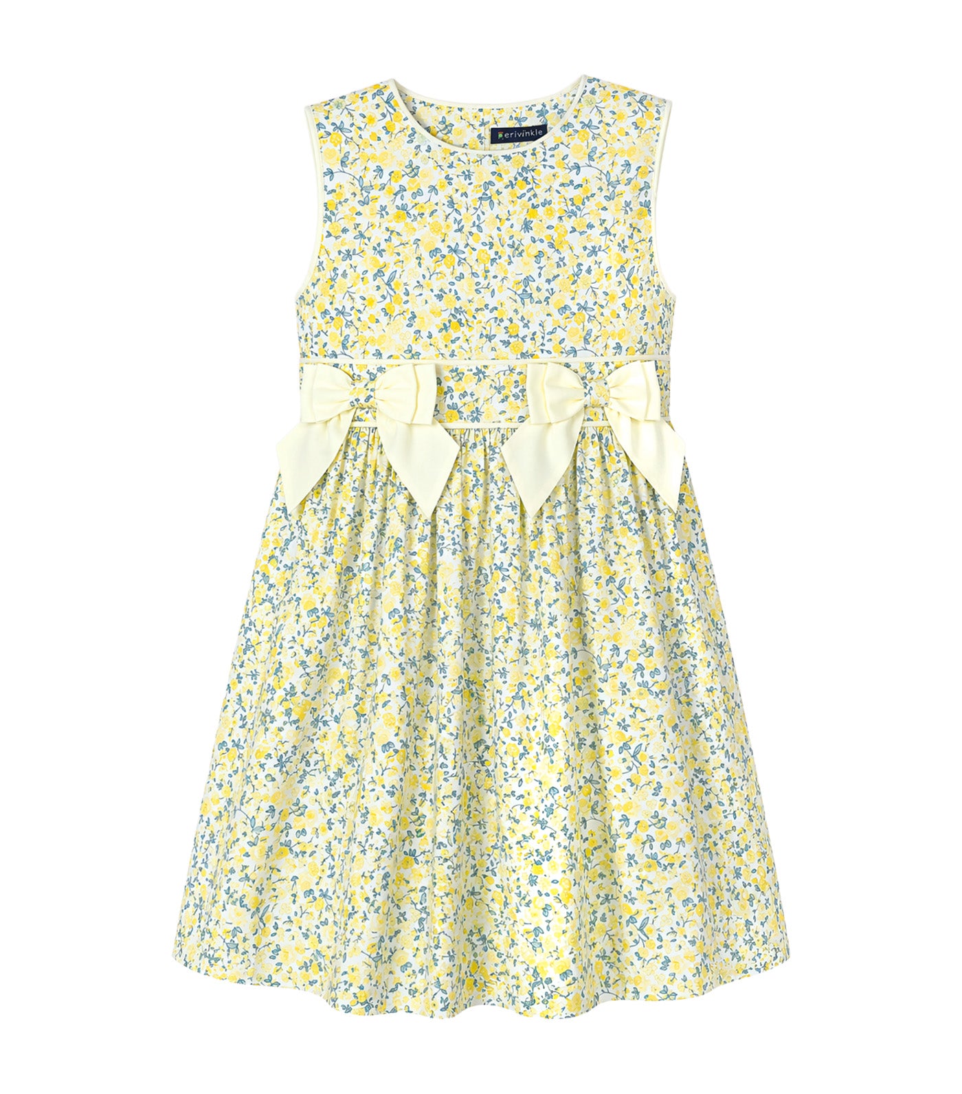 Periwinkle Amie Girls Floral Dress Light Yellow