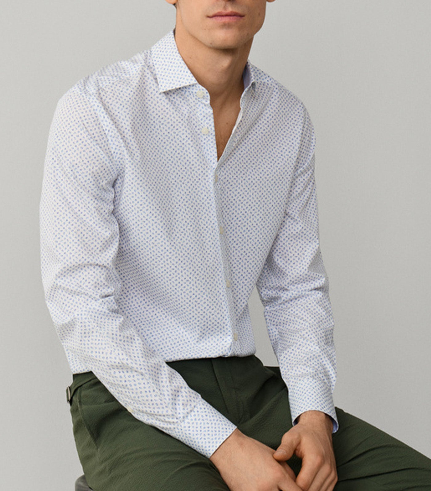 Hackett Mini Floral Print Shirt Summer Blue