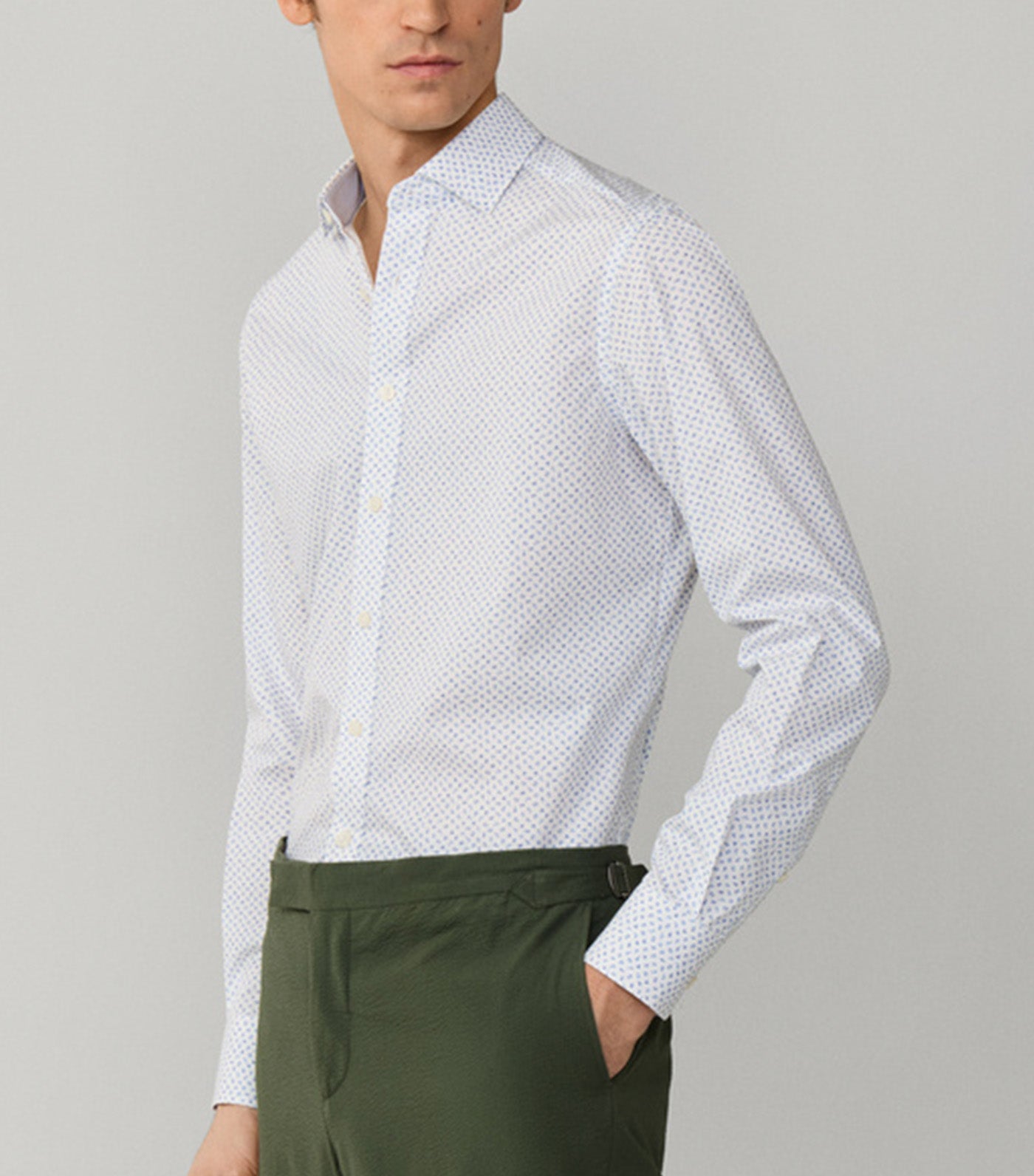 Hackett Mini Floral Print Shirt Summer Blue