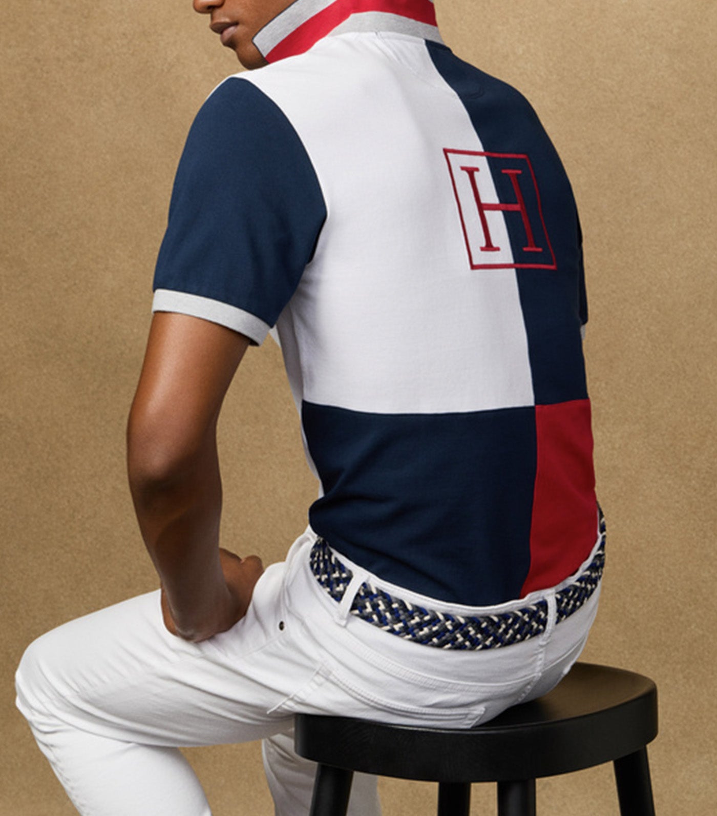 Hackett Classic Fit Short Sleeve Branded Quad Polo Optic White