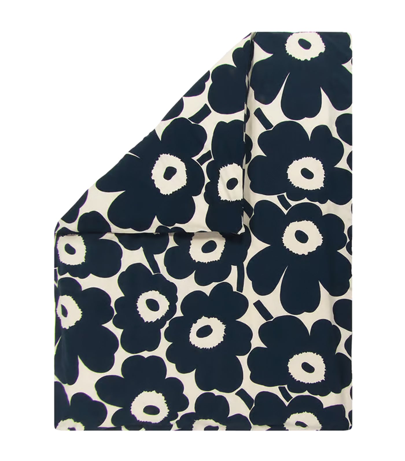 Unikko Duvet Cover and Pillow Case Cotton/Dark Blue