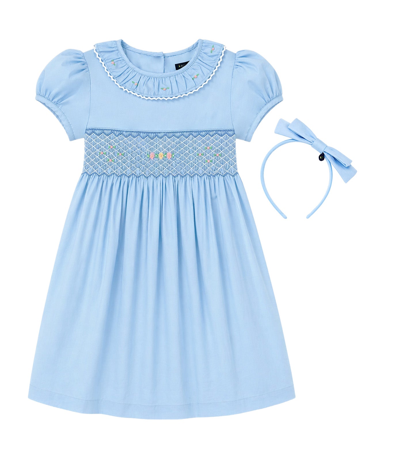 Sylvie Girls Smocked Dress with Headband
