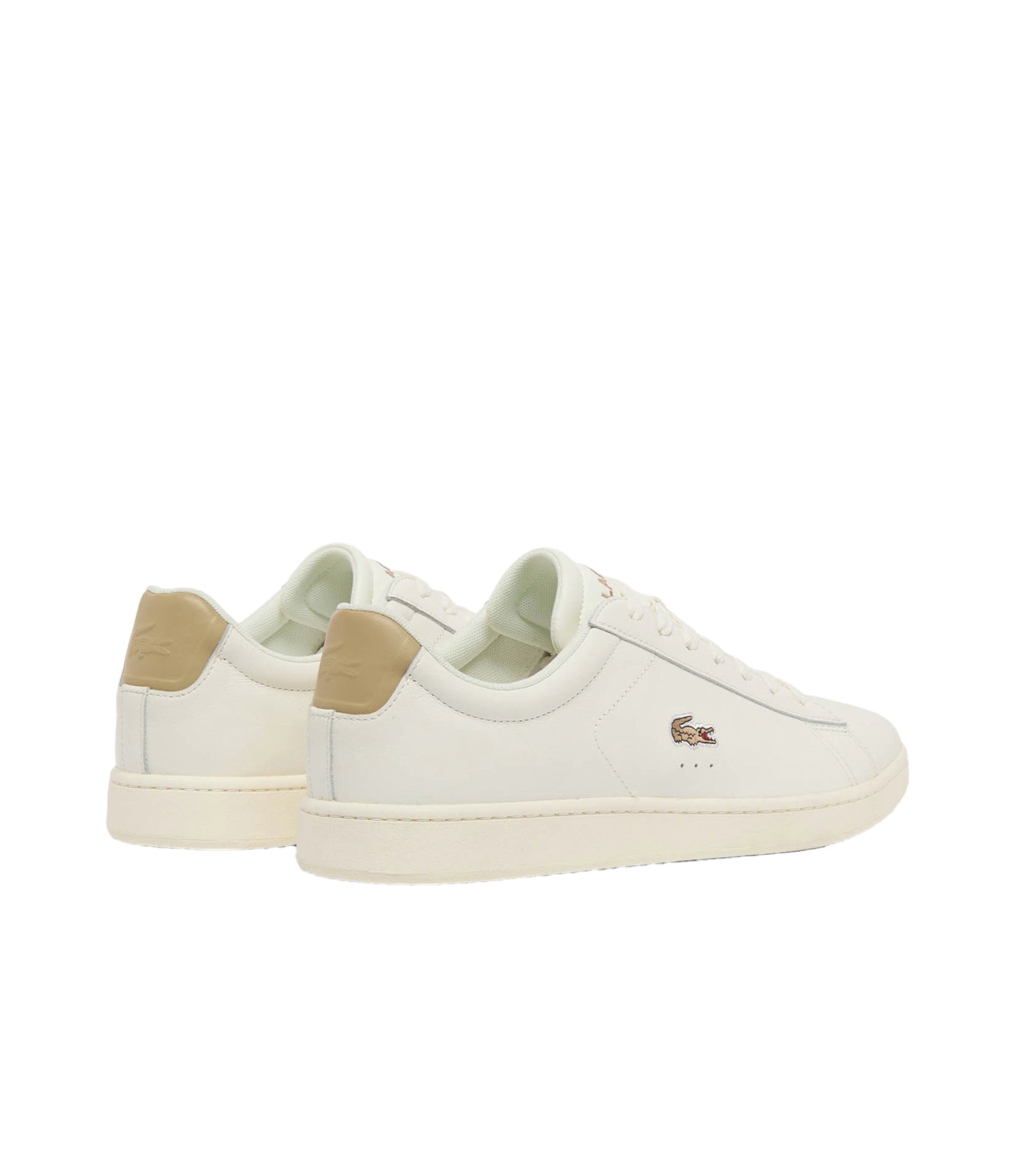 Lacoste Men's Carnaby Evo Leather Sneakers Off White/Light Brown