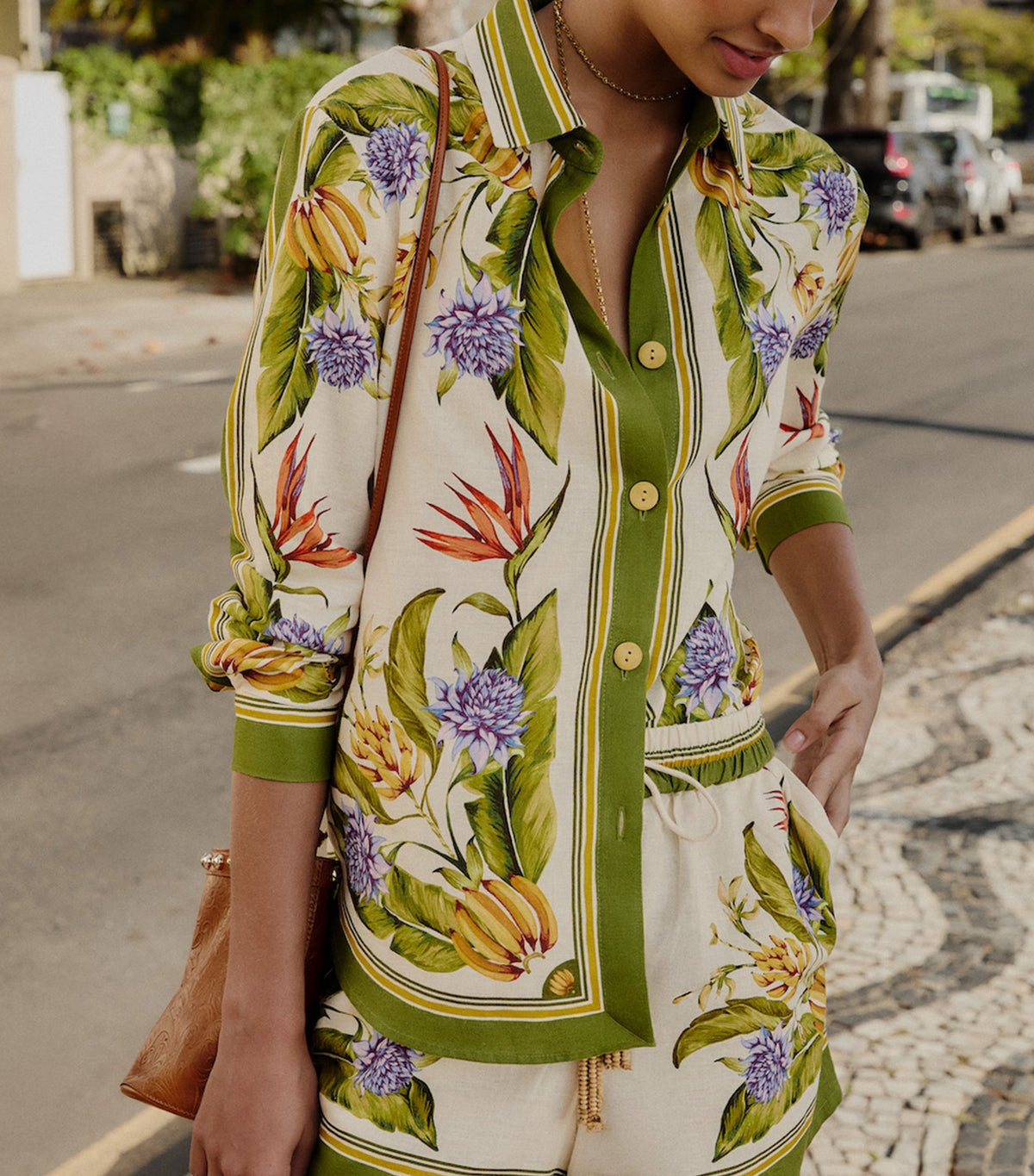 Tropical Scarf Sand Shirt Multi