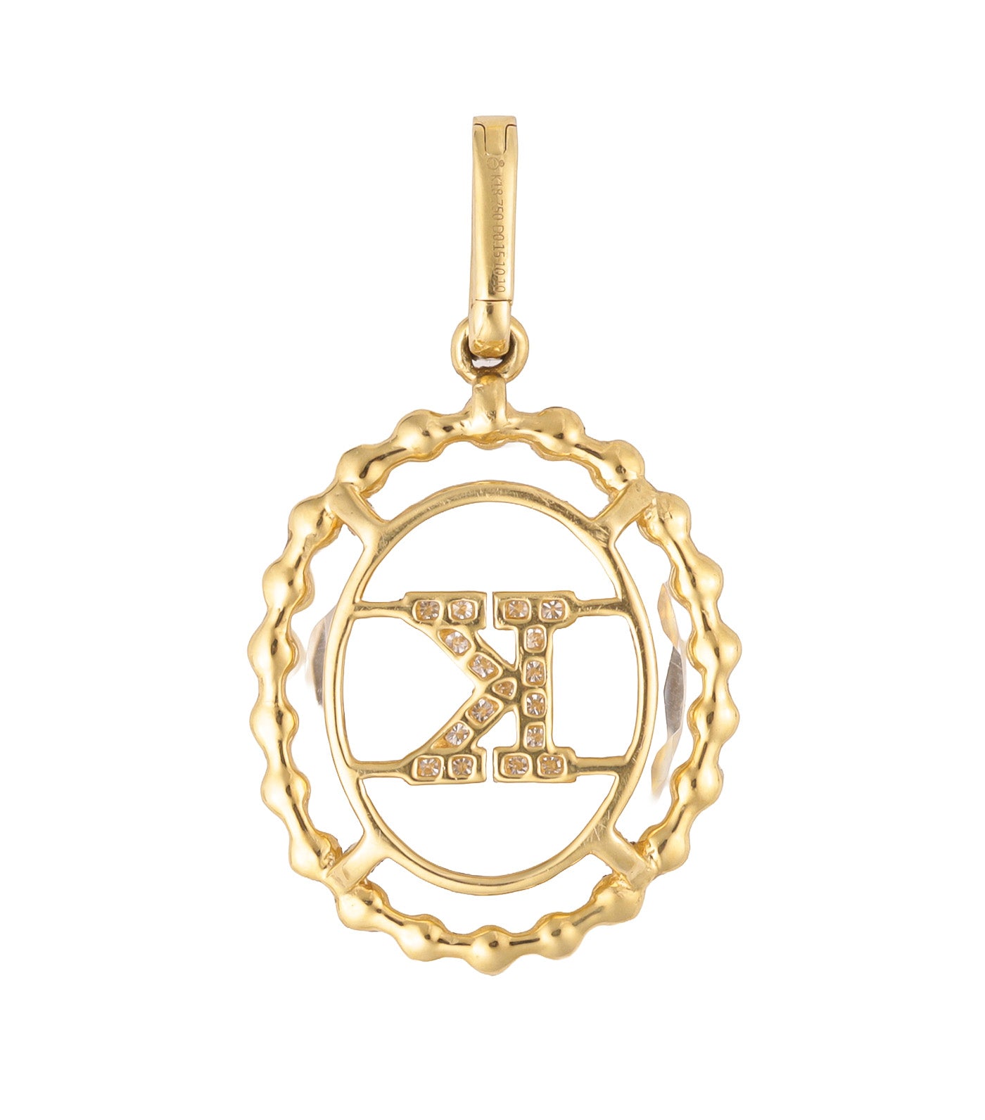 Letter K Oval Quarts Pendant