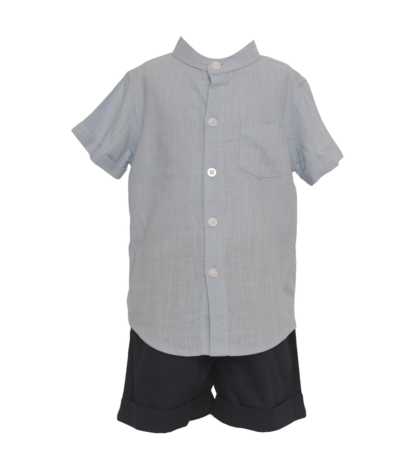 Boys Short-Sleeve Polo and Chino Shorts Set Blue