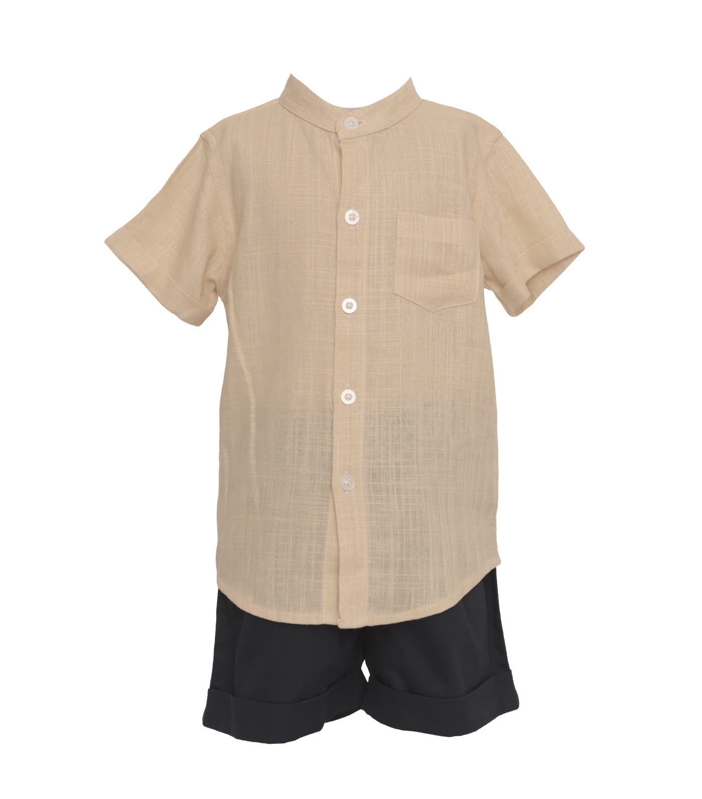 Boys Short-Sleeve Polo and Chino Shorts Set Yellow
