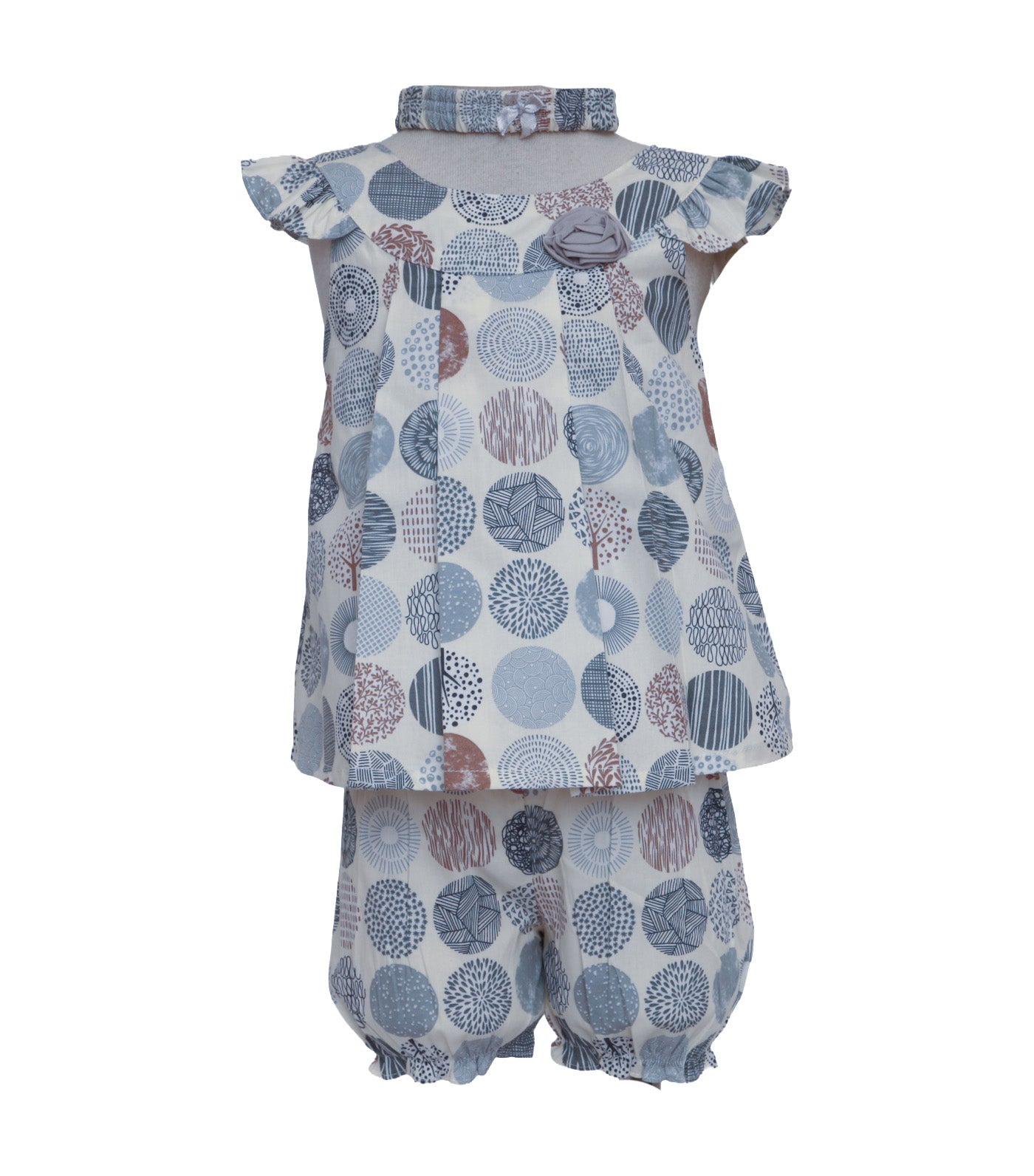 Baby Dress with Bloomers and Headband Brown