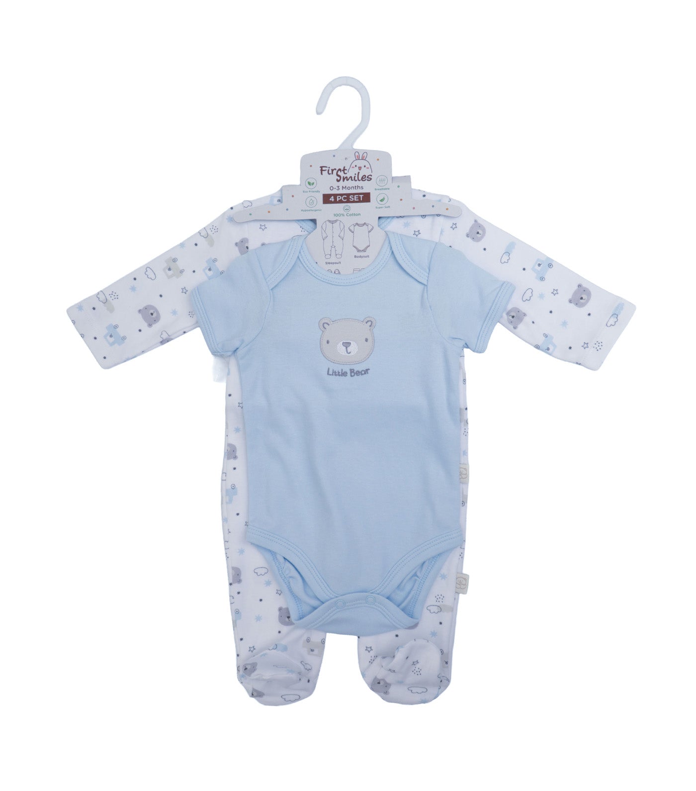Boys 4-Piece Onesie Set Assorted