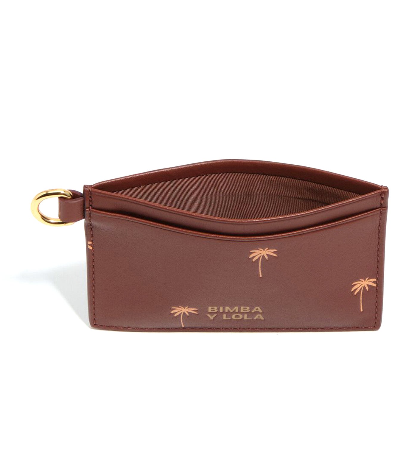 Small Leather Card Holder Palms Sand