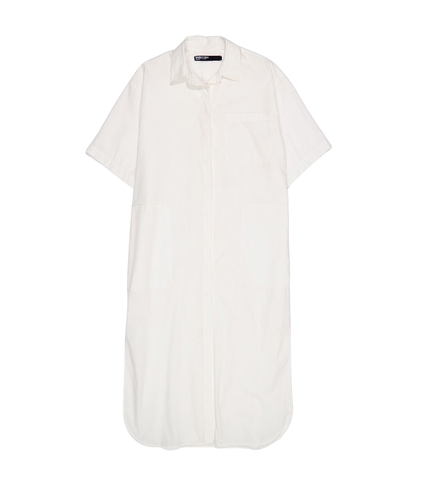 Cotton Embroidered Shirt Dress White